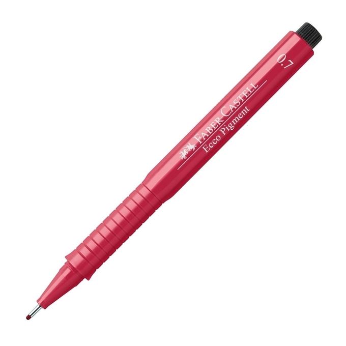 Liner Ecco Pigment Faber Castell, Varf 0.7 mm, rosu