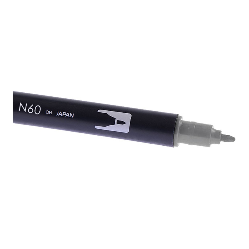 Marker Tombow ABT Dual Brush, 2 Varfuri, Marker si Pensula - ABT-N60, cool grey 6 - Image 4
