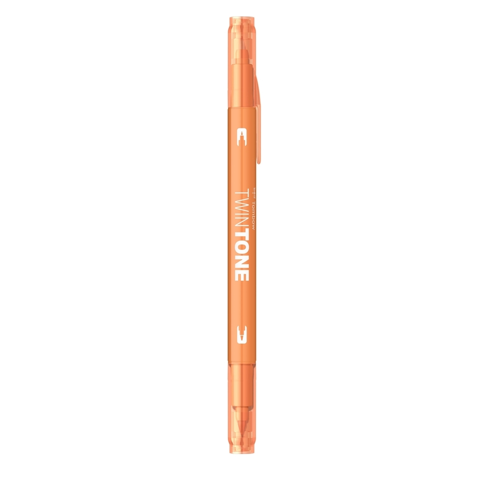 Marker Tombow TwinTone, cu 2 Varfuri - WS-PK48, honey orange - Image 4