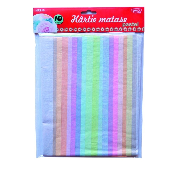 Hartie matase culori pastel 10 coli 10 culori