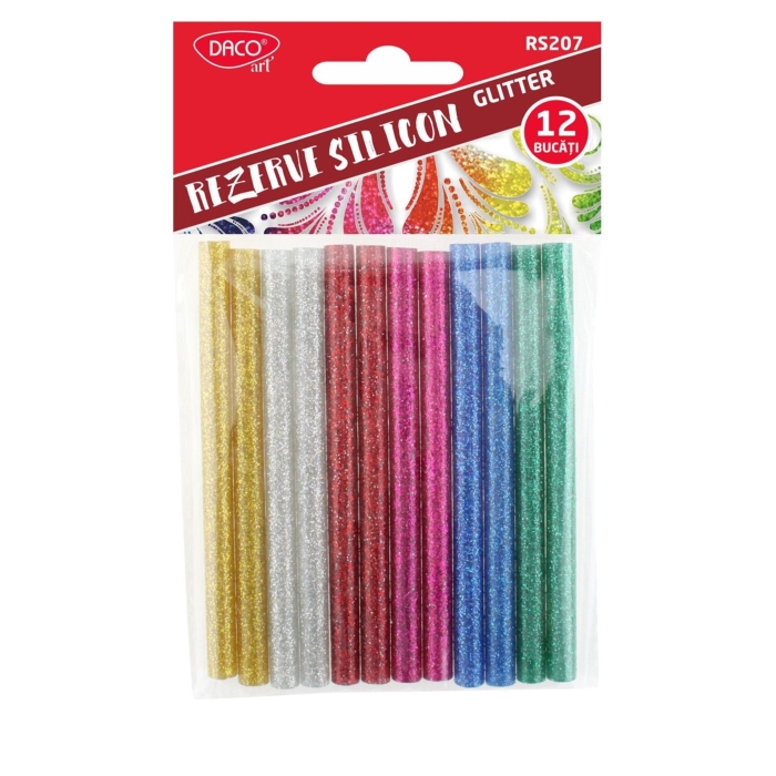 Rezerva silicon 7mm, set 12 glitter