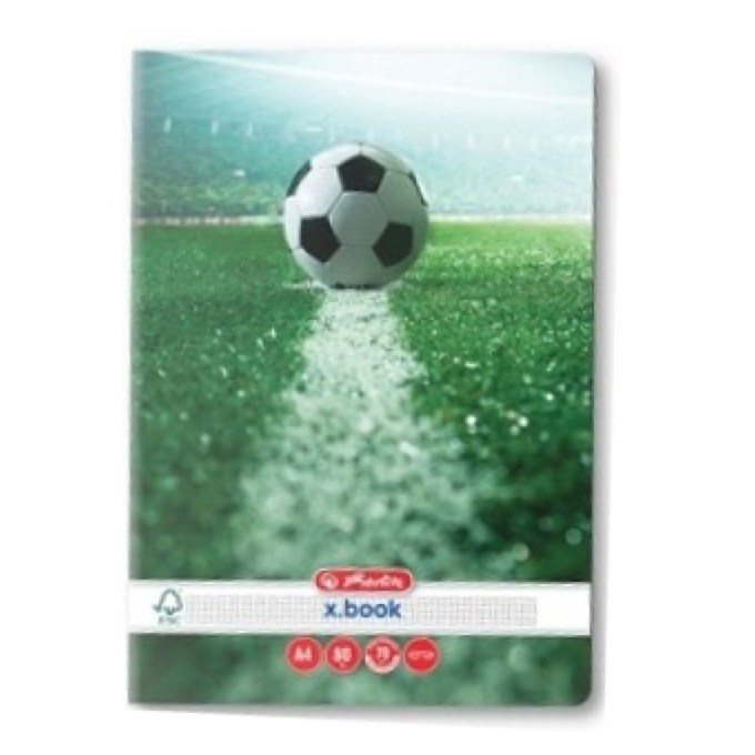 Caiet A4 80file matematica, Herlitz, fotbal, careu