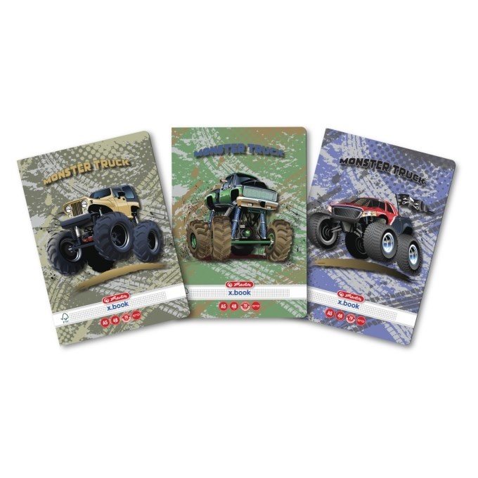 Caiet A5 48file matematica, Herlitz, Monster Truck 9487510