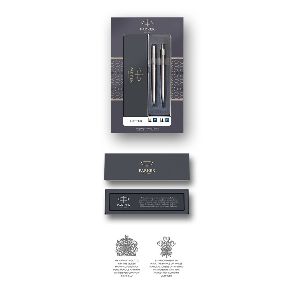 Set Pix si Stilou Parker, Jotter Royal, Stainless Steel CT, cu finisaje Cromate - Image 11