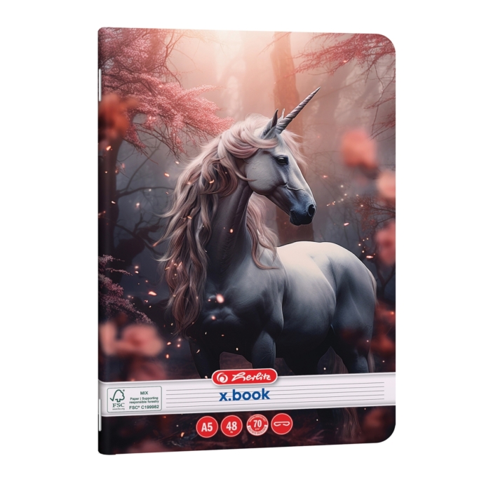 Caiet A5 48file dictando, Herlitz, Unicorn