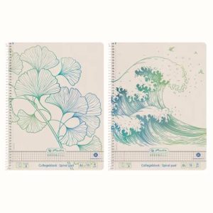 Caiet A4, 70 file, spirală, pătrățele, Blue Angel Wave Greenline