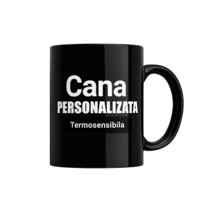 Cană termo neagră personalizată