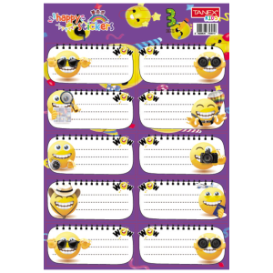 ETICHETE SCOLARE 30/SET SMILEYS TLS-803 TANEX