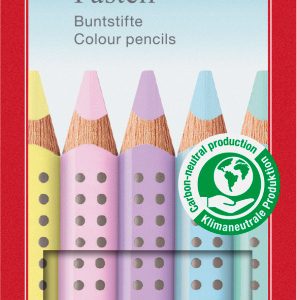 CREIOANE COLORATE 5 CULORI PASTEL JUMBO GRIP FABER-CASTELL