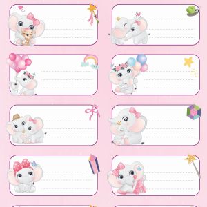 ETICHETE SCOLARE 30/SET ELEFANTI TLS-736 TANEX