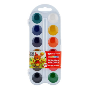 Acuarele cu miere set 12 in cutie de plastic Tsvetik 2742189