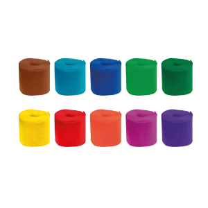 Set hârtie creponată asortată HC102, 10 culori, 5 cm x 10 m, DACO