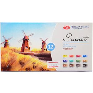 Acuarele studiu set 12 in cutie de carton Plein air Sonnet 35411879