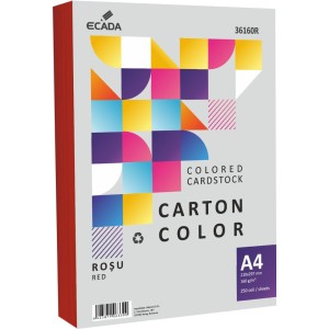 CARTON COLOR 160G/MP A4 250 COLI ECADA ROSU 36160R