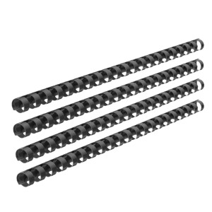 Inele din plastic pentru îndosariere ECADA, 20 mm, set 100 bucăți, negru