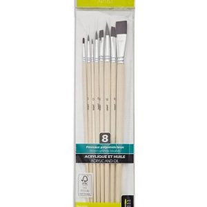 Set 8 pensule din par sintetic cu fibre negre Pebeo 952405