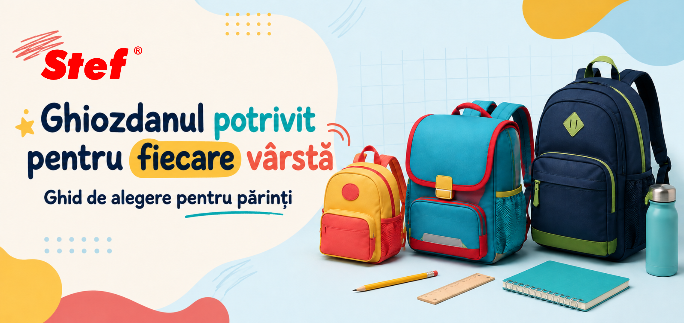 Ghiozdanul potrivit pentru fiecare vârstă: ghid de alegere pentru părinți