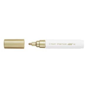 Marker cu vopsea Pilot Pintor Metalic varf rotund 4.5 mm auriu