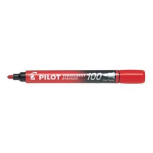 Marker permanent Pilot P100 diverse culori 1.0 mm varf rotund rosu