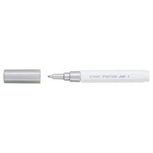 Marker cu vopsea Pilot Pintor Metalic EF argintiu 0.7mm varf rotund