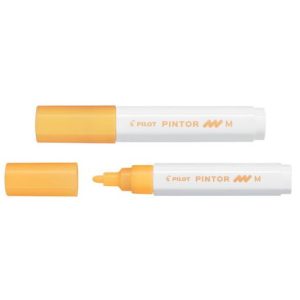 Marker cu vopsea Pilot Pintor Neon 1.4 mm varf rotund portocaliu deschis