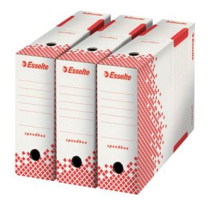 Container arhivare si transport cu capac carton reciclat si reciclabil cotor 100mm alb Esselte Speedbox, ESS623908