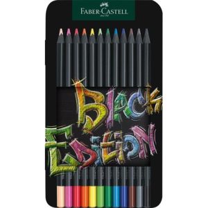 Creioane colorate 12 cul pastel+ neon Black Ed Faber-Castell
